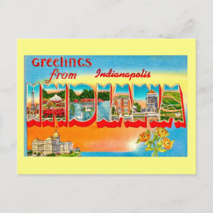 Carte postale de vœux vintage de l'Indiana
