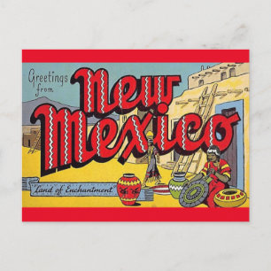 Carte postale de vœux vintage du Nouveau-Mexique