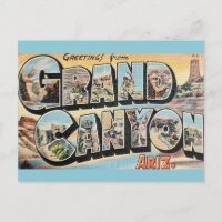 Carte postale de voeux vintage Grand Canyon