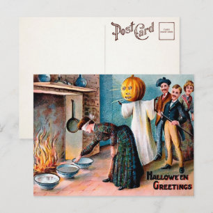 Carte postale de vœux vintage Halloween