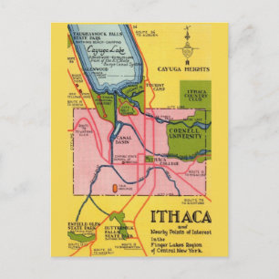 Carte postale de vœux vintage Ithica New York