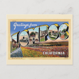 Carte postale de vœux vintage Lompoc Californie