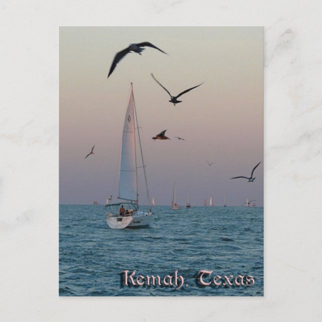 Carte postale de voilier de Kemah - customisée (Devant)