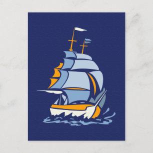 Carte postale de voilier, personnalisable