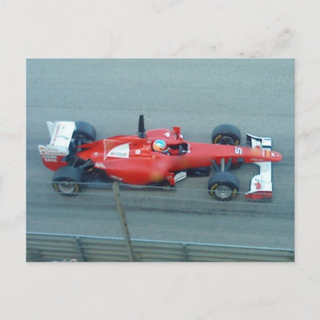 Carte postale de voiture Red Racing (Devant)
