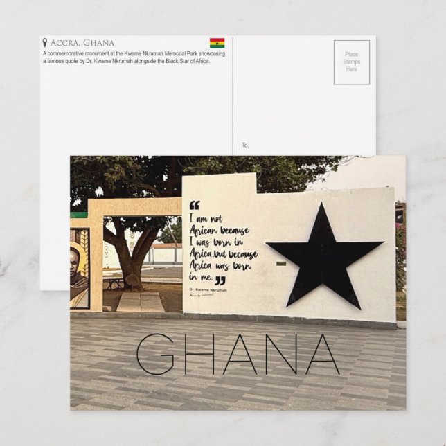 Carte postale de voyage à Accra, Ghana (Devant / Derrière)