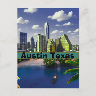 Carte postale de voyage à Austin Texas, Art de car