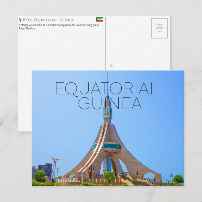 Carte postale de voyage à Bata, Guinée équatoriale (Devant / Derrière)