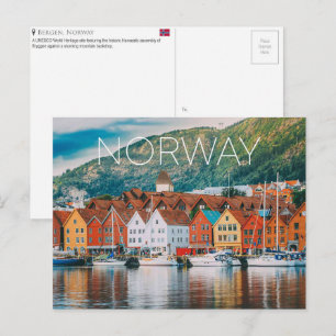 Carte postale de voyage à Bergen, Norvège