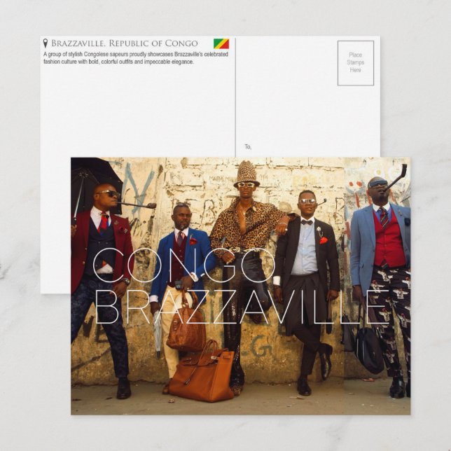 Carte postale de voyage à Brazzaville, République  (Devant / Derrière)