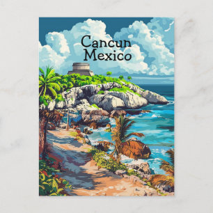 Carte postale de voyage à Cancun au Mexique, Art d