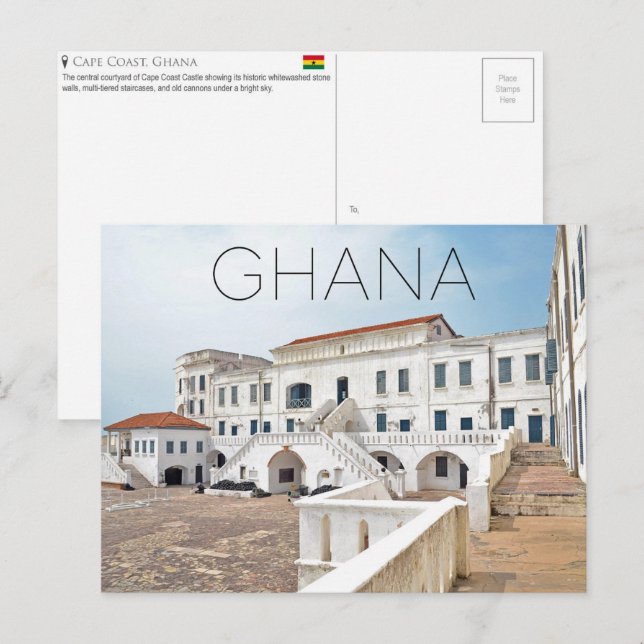 Carte postale de voyage à Cape Coast, Ghana (Devant / Derrière)