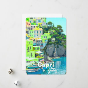 Carte postale de voyage à Capri en Italie, carte p