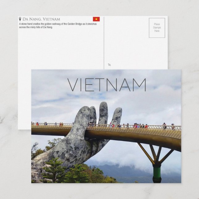 Carte postale de voyage à Da Nang, Vietnam (Devant / Derrière)