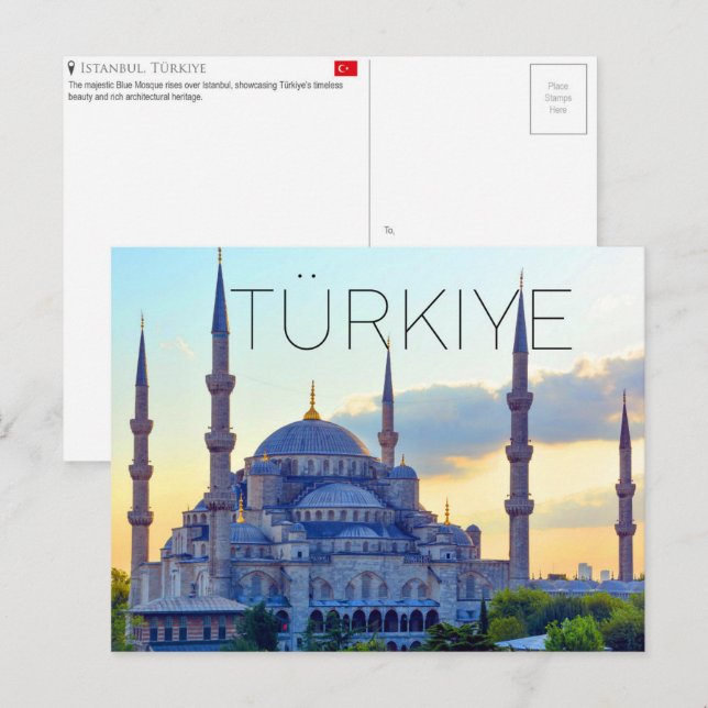 Carte postale de voyage à Istanbul, Türkiye (Devant / Derrière)