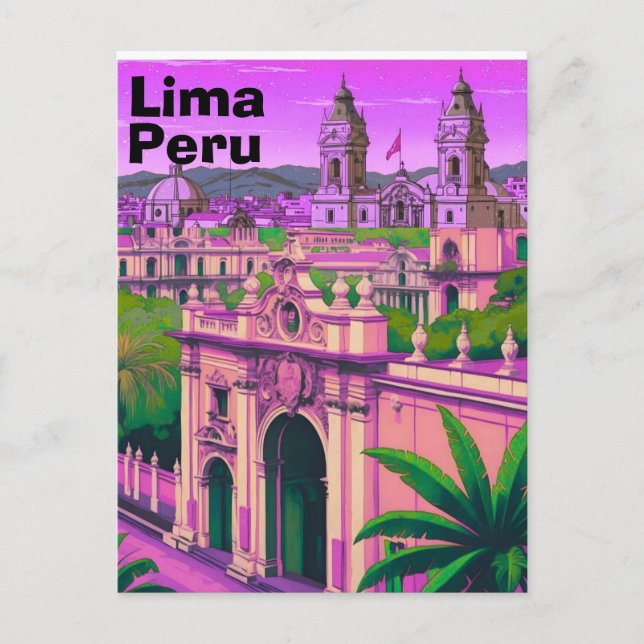 Carte postale de voyage à Lima Pérou, Art de voyag (Devant)