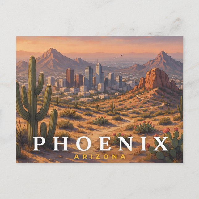 Carte postale de voyage à Phoenix Arizona | Skylin (Devant)