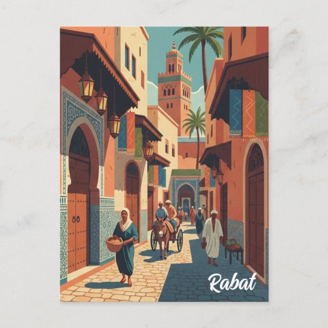Carte postale de voyage à Rabat Maroc (Devant)