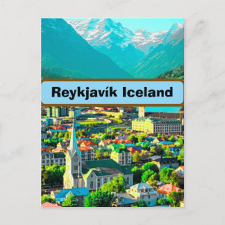 Carte postale de voyage à Reykjavik en Islande, Ca