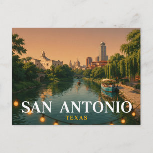 Carte postale de voyage à San Antonio Texas   Rive