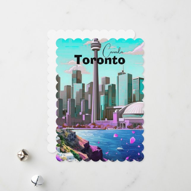 Carte postale de voyage à Toronto, carte postale d (Devant/Arrière en situation)