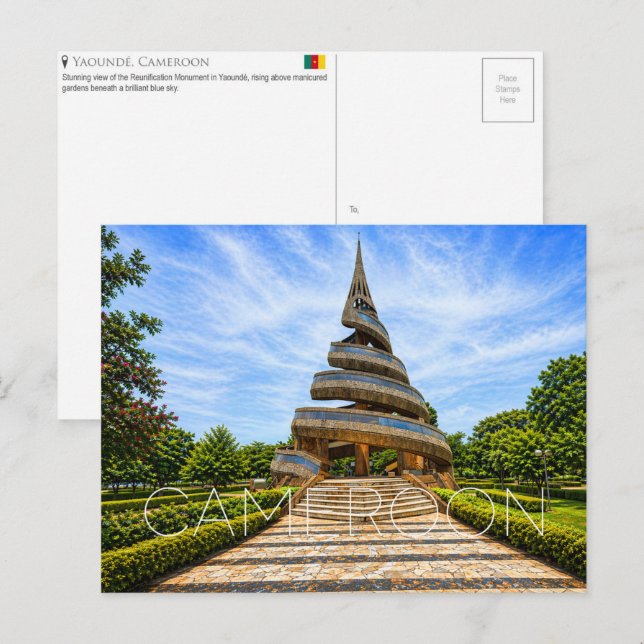 Carte postale de voyage à Yaoundé, Cameroun (Devant / Derrière)