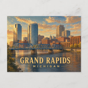 Carte postale de voyage ancienne de Grand Rapids M