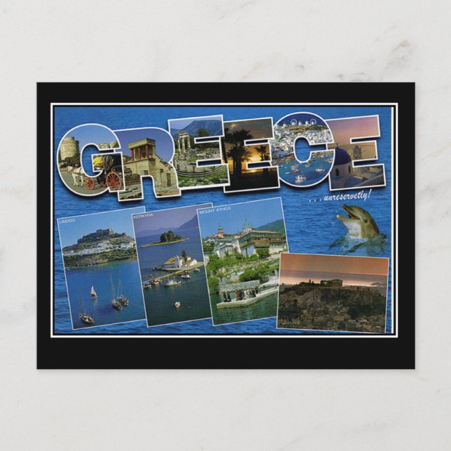 Carte postale de voyage ancienne de Grèce Bonjour  (Devant)