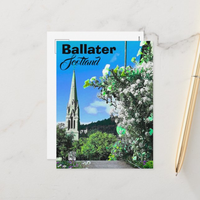 Carte postale de voyage Ballater Écosse | Cadeau d (Devant/Arrière en situation)