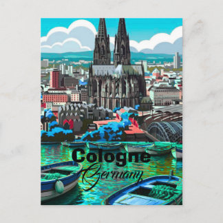Carte postale de voyage Cologne Allemagne, Poésie