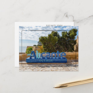 Carte postale de voyage d'Alicante, Espagne