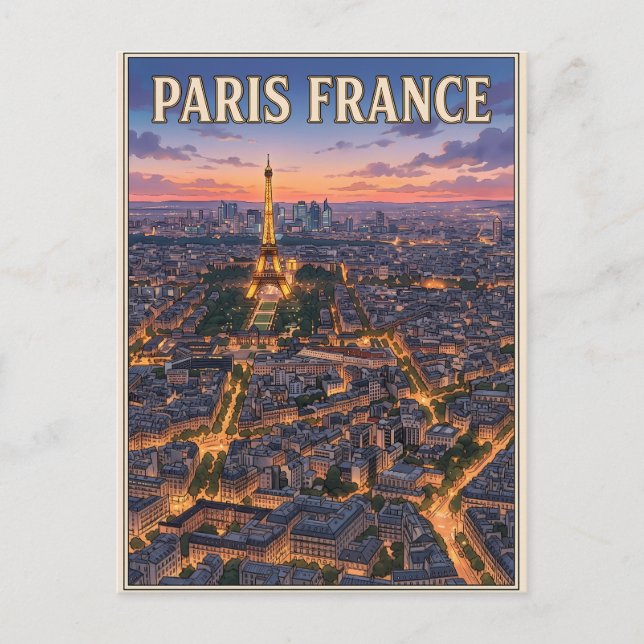Carte postale de voyage d'anime vintage Paris Fran (Devant)