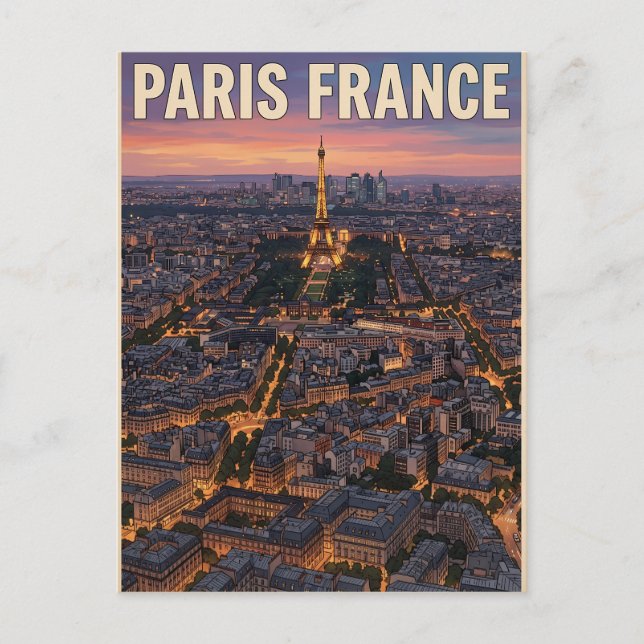 Carte postale de voyage d'anime vintage Paris Fran (Devant)