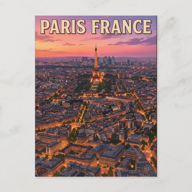 Carte postale de voyage d'anime vintage Paris Fran (Devant)