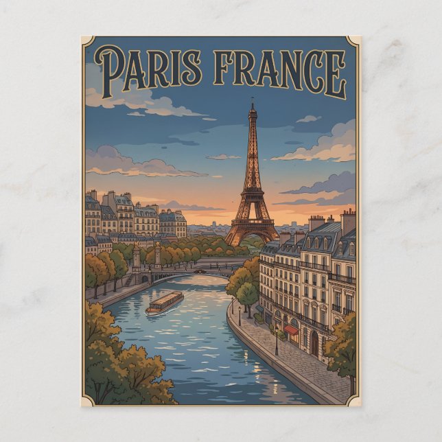 Carte postale de voyage d'anime vintage Paris Fran (Devant)