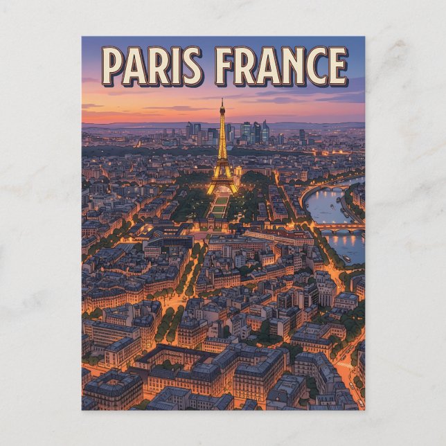 Carte postale de voyage d'anime vintage Paris Fran (Devant)