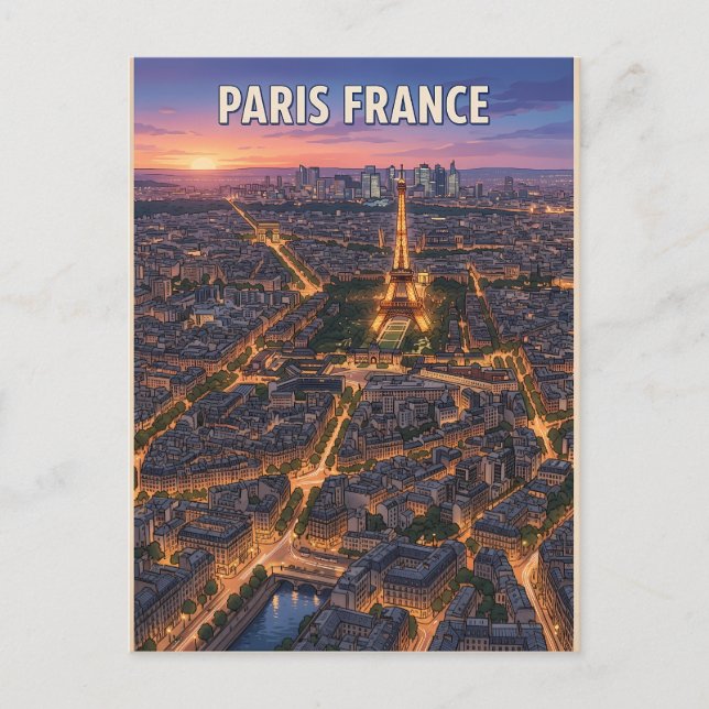 Carte postale de voyage d'anime vintage Paris Fran (Devant)