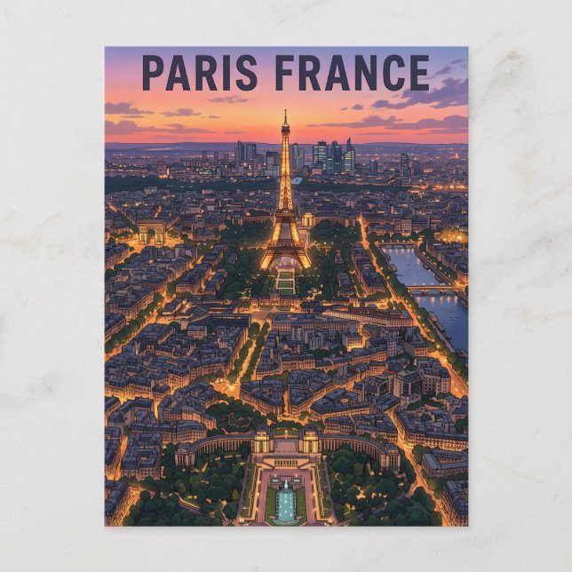 Carte postale de voyage d'anime vintage Paris Fran (Devant)
