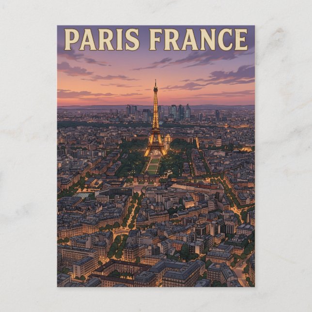 Carte postale de voyage d'anime vintage Paris Fran (Devant)