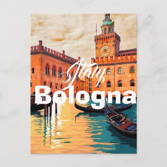 Carte postale de voyage de Bologne Italie, Art de  (Devant)