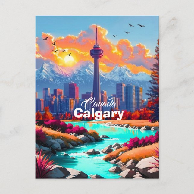 Carte postale de voyage de Calgary Alberta, carte  (Devant)