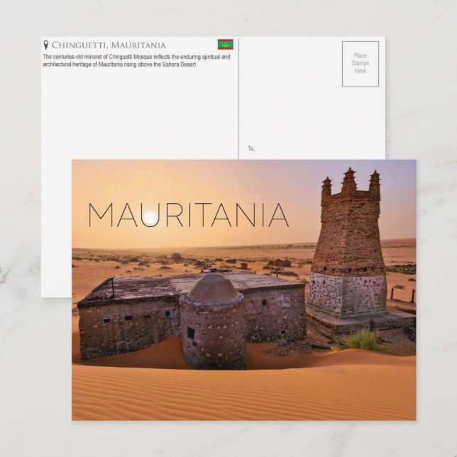 Carte postale de voyage de Chinguetti, Mauritanie (Devant / Derrière)