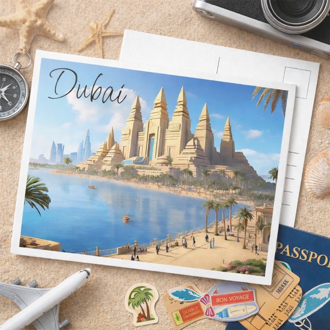 Carte postale de voyage de Dubaï (Créateur téléchargé)