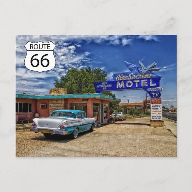 Carte postale de voyage de la route 66 américaine (Devant)