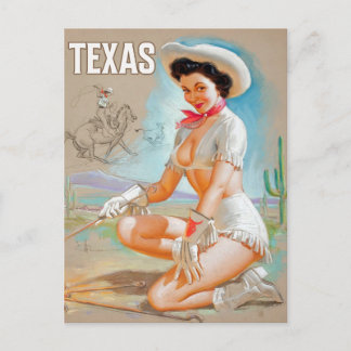 Carte postale de voyage de l'État du Texas - Pin U
