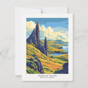 Carte postale de voyage de l'île de Skye en Écosse