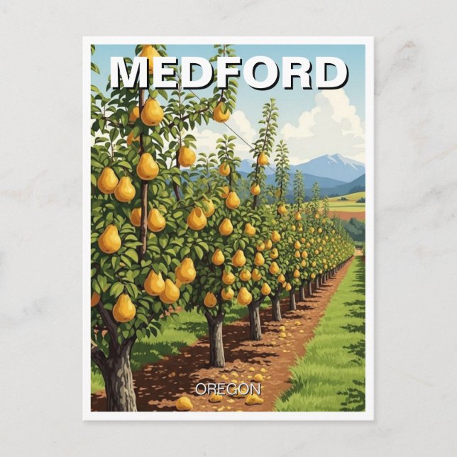 Carte postale de voyage de Medford Oregon (Devant)