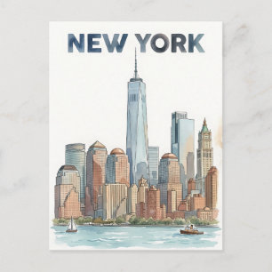 carte postale de voyage de New York City