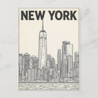 carte postale de voyage de New York City