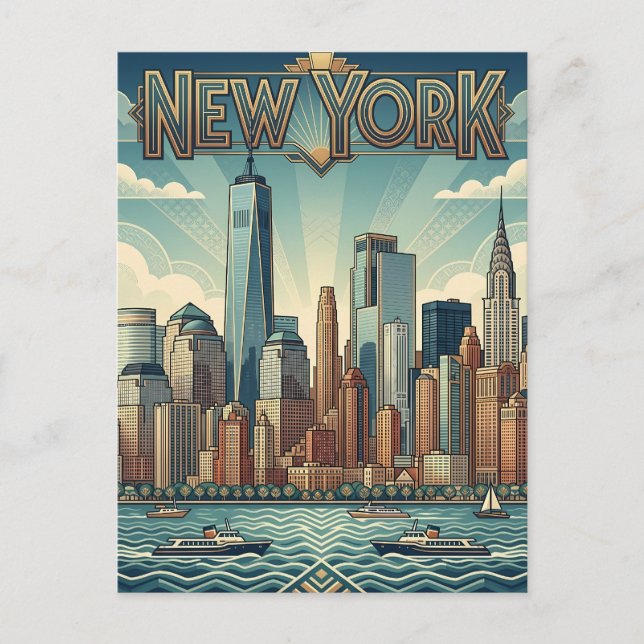 carte postale de voyage de New York City (Devant)